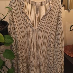 Free People Striped Linen Tunic